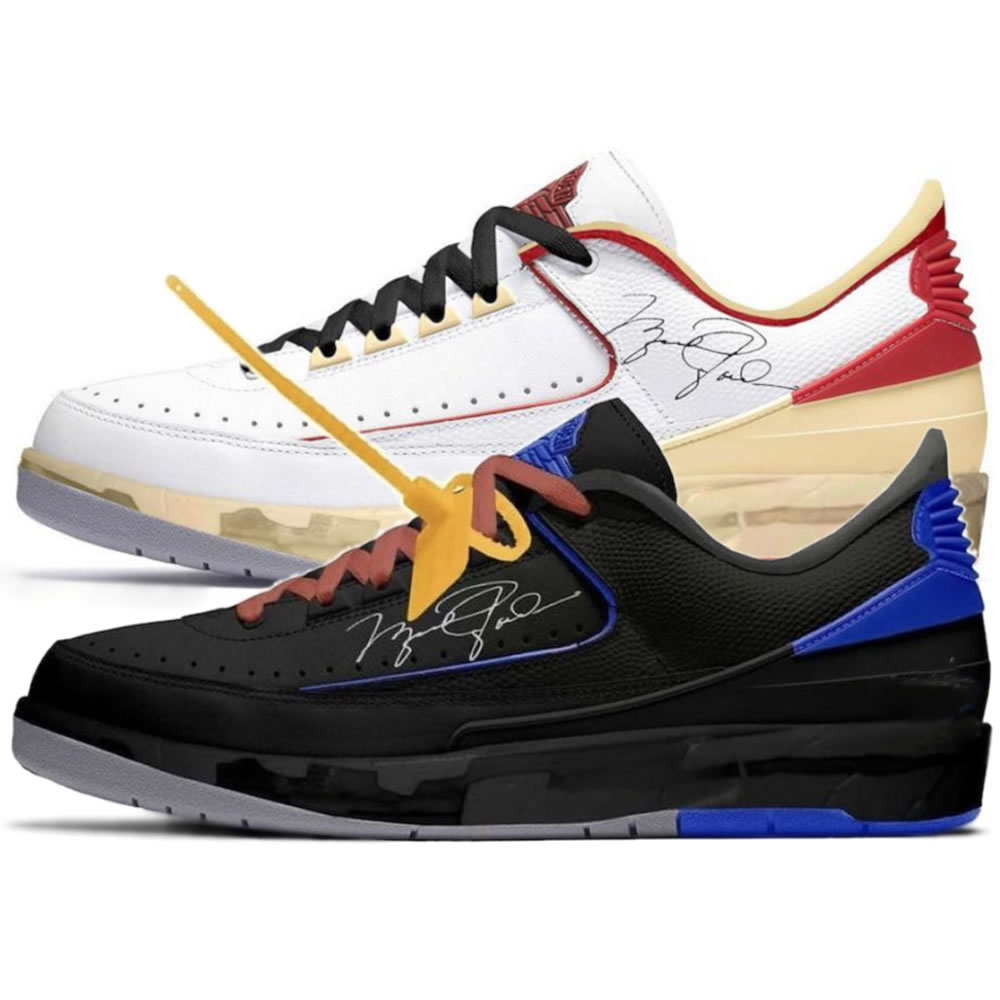 Off White Air Jordan 2 Low White Red Black Blue (1) - newkick.app