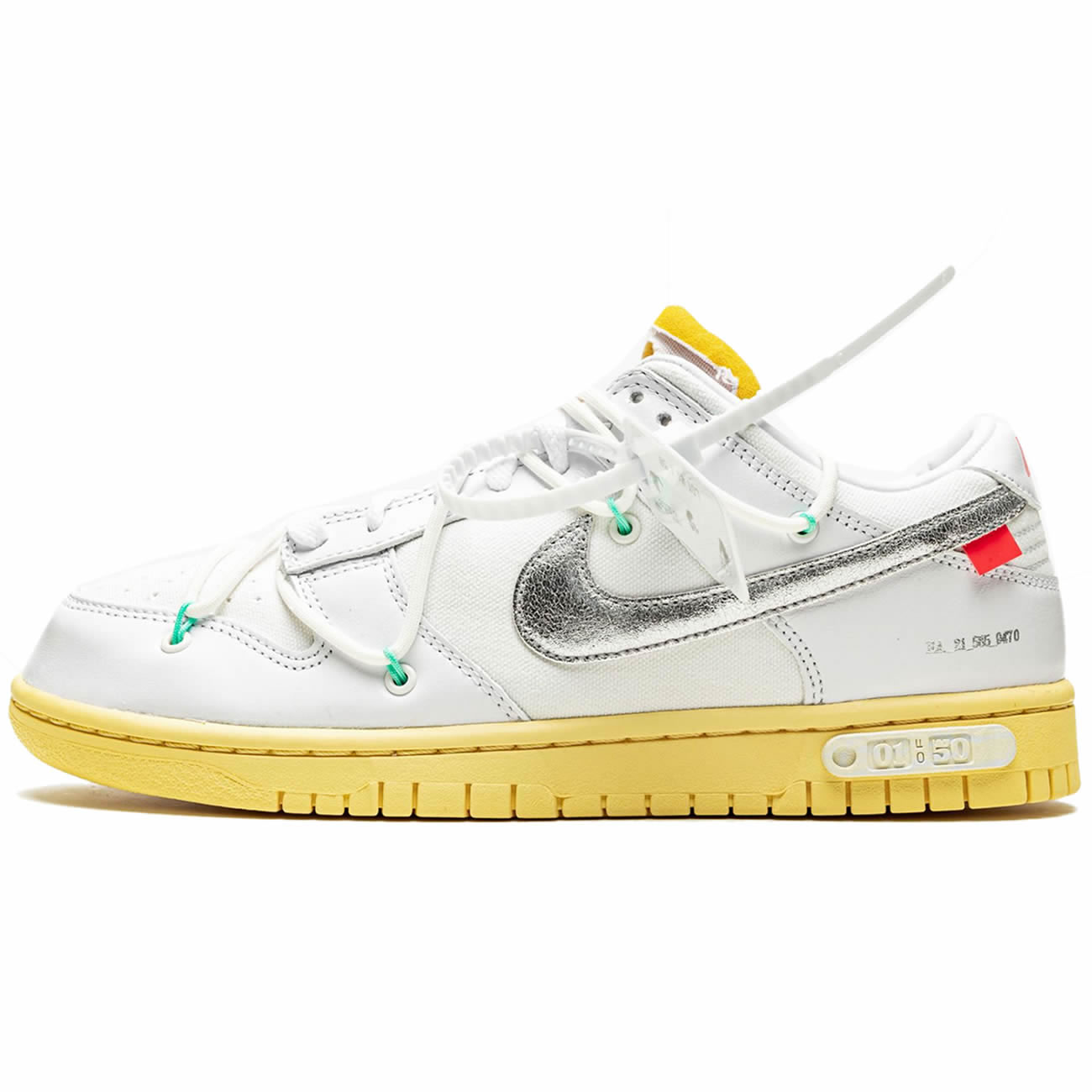 Off White Nike Sb Dunk Low Lot 1 White Metallic Silver Dm1602 127 (1) - newkick.app