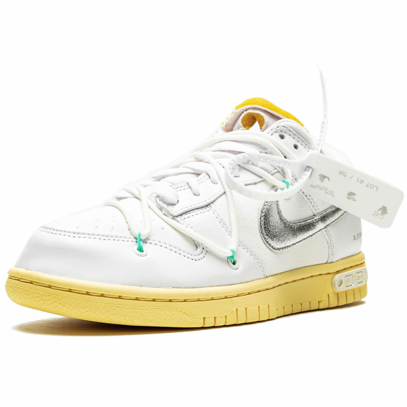 Off White Nike Sb Dunk Low Lot 1 White Metallic Silver Dm1602 127 (2) - newkick.app