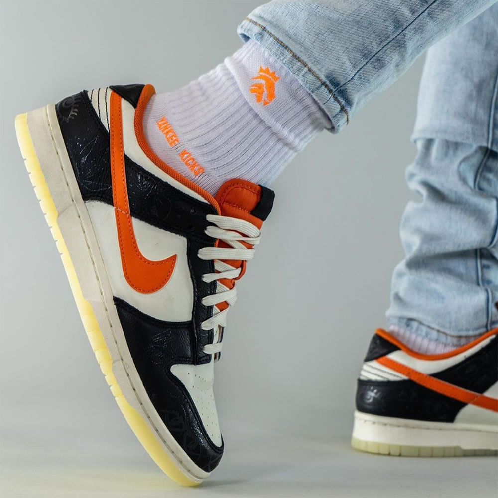 Nike Dunk Low Halloween Sail Starfish Black Dd3357 100 On Feet (5) - newkick.app