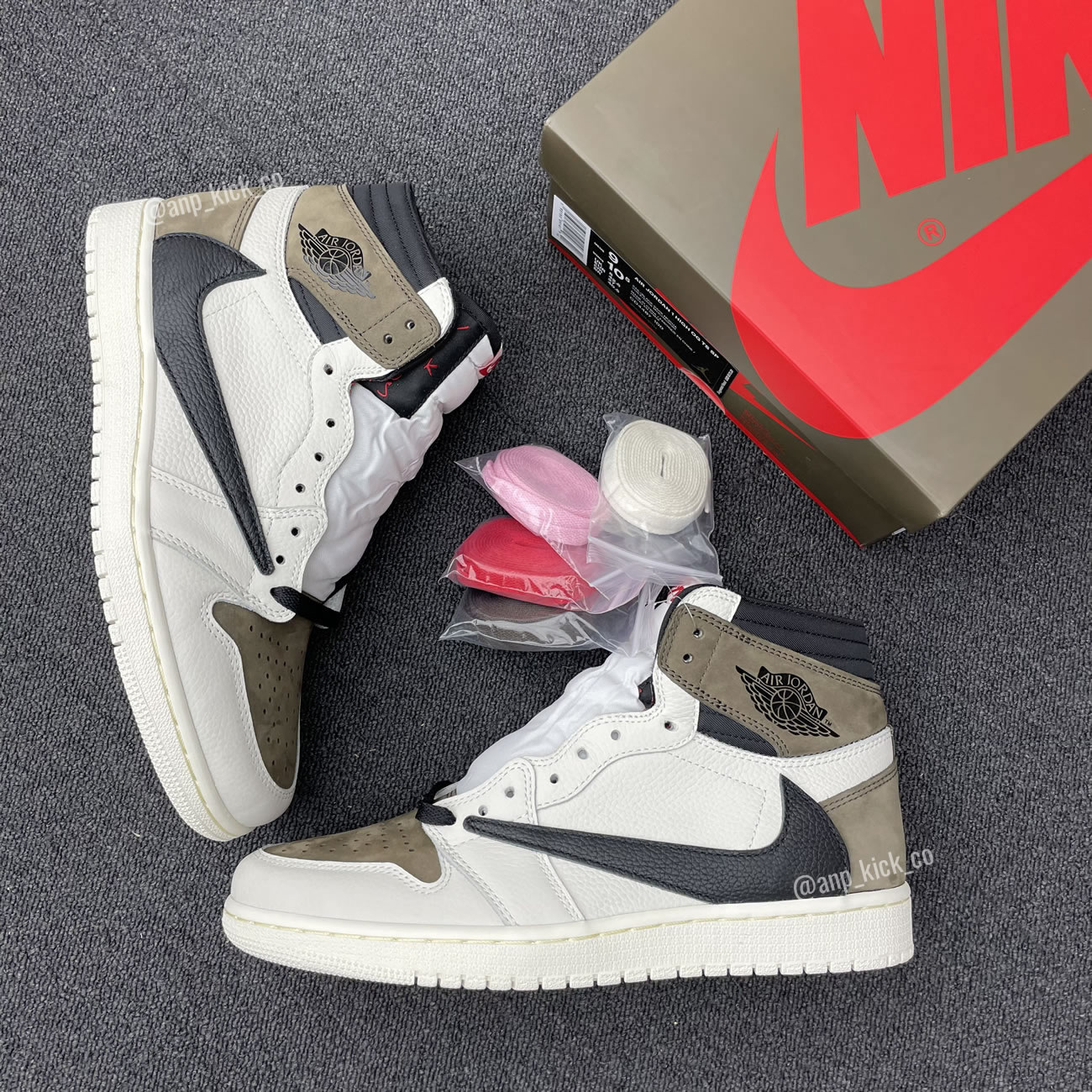 Travis Scott Air Jordan 1 High Og Sp White Brown Black Fragment Anpkick Custom Making (1) - newkick.app