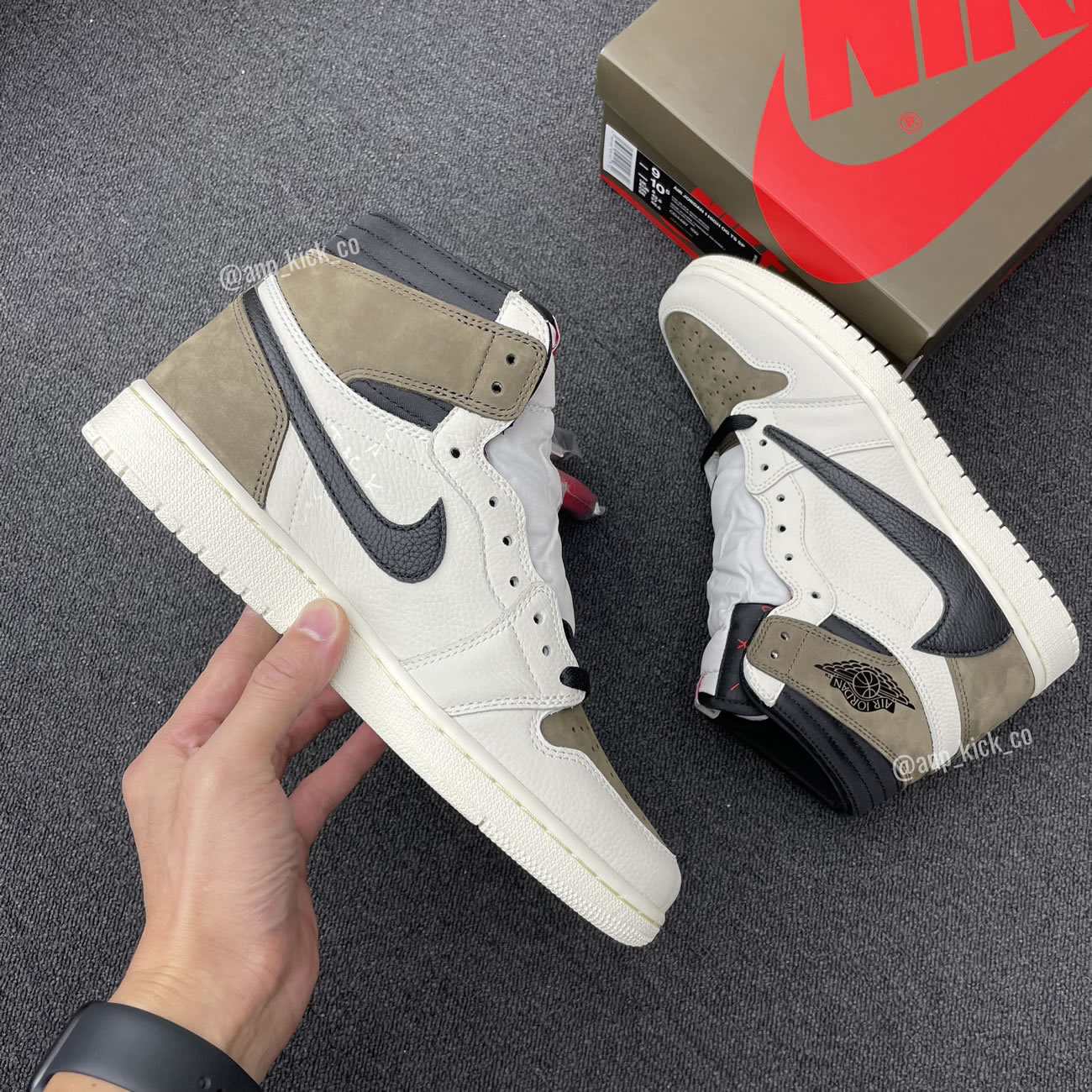 Travis Scott Air Jordan 1 High Og Sp White Brown Black Fragment Anpkick Custom Making (2) - newkick.app