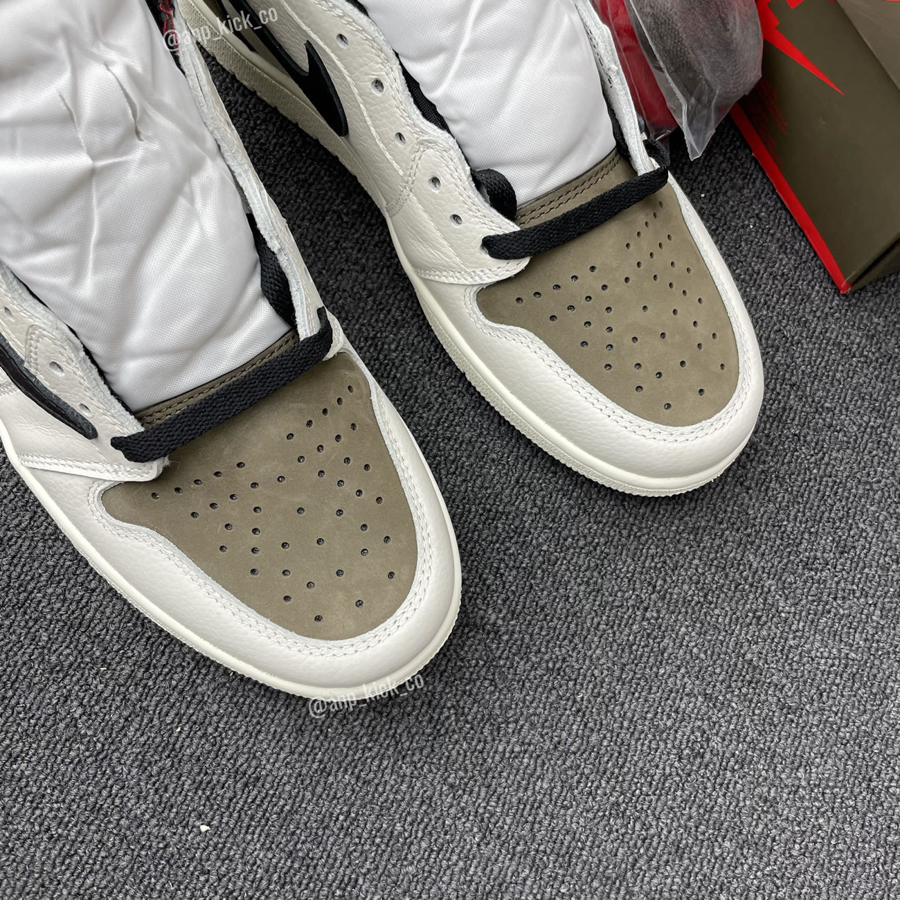 Travis Scott Air Jordan 1 High Og Sp White Brown Black Fragment Anpkick Custom Making (6) - newkick.app