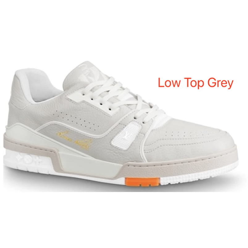 New L V Trainer Sneaker Shoes Low Top Grey (1) - newkick.app