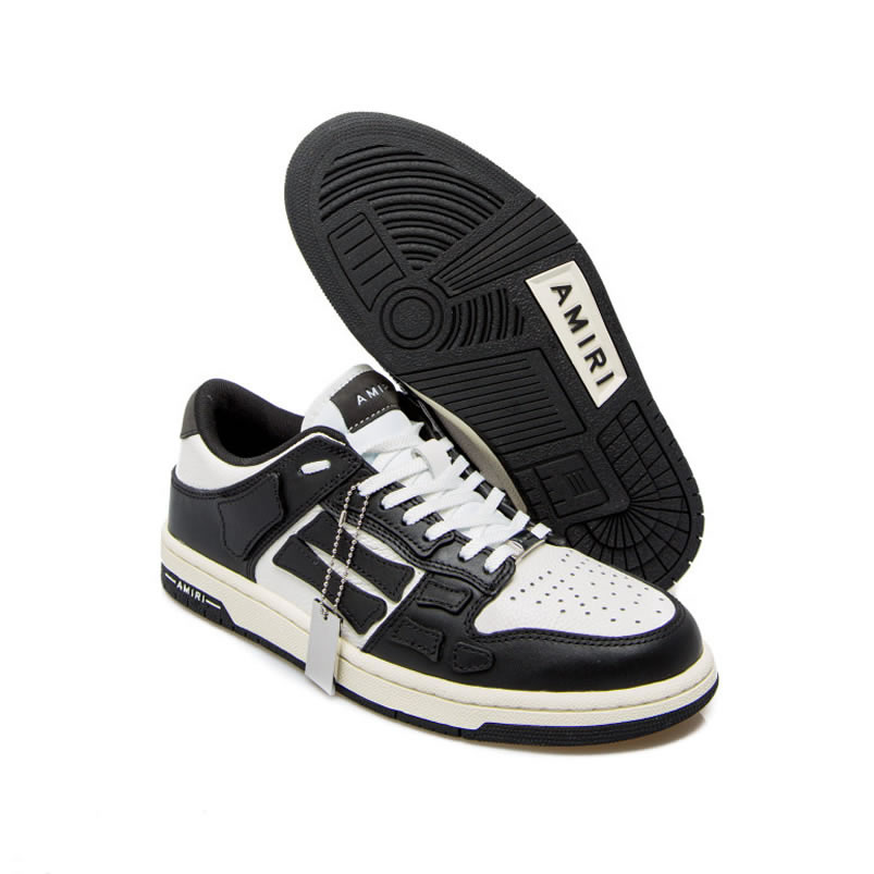 A M I R I Skel Top Low Leather Sneakers Black White Mfs003 004 (4) - newkick.app