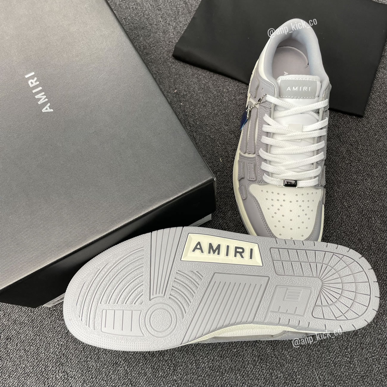 A M I R I Skel Top Low Leather Sneakers Grey White Anpkick Mfs003 043 (5) - newkick.app