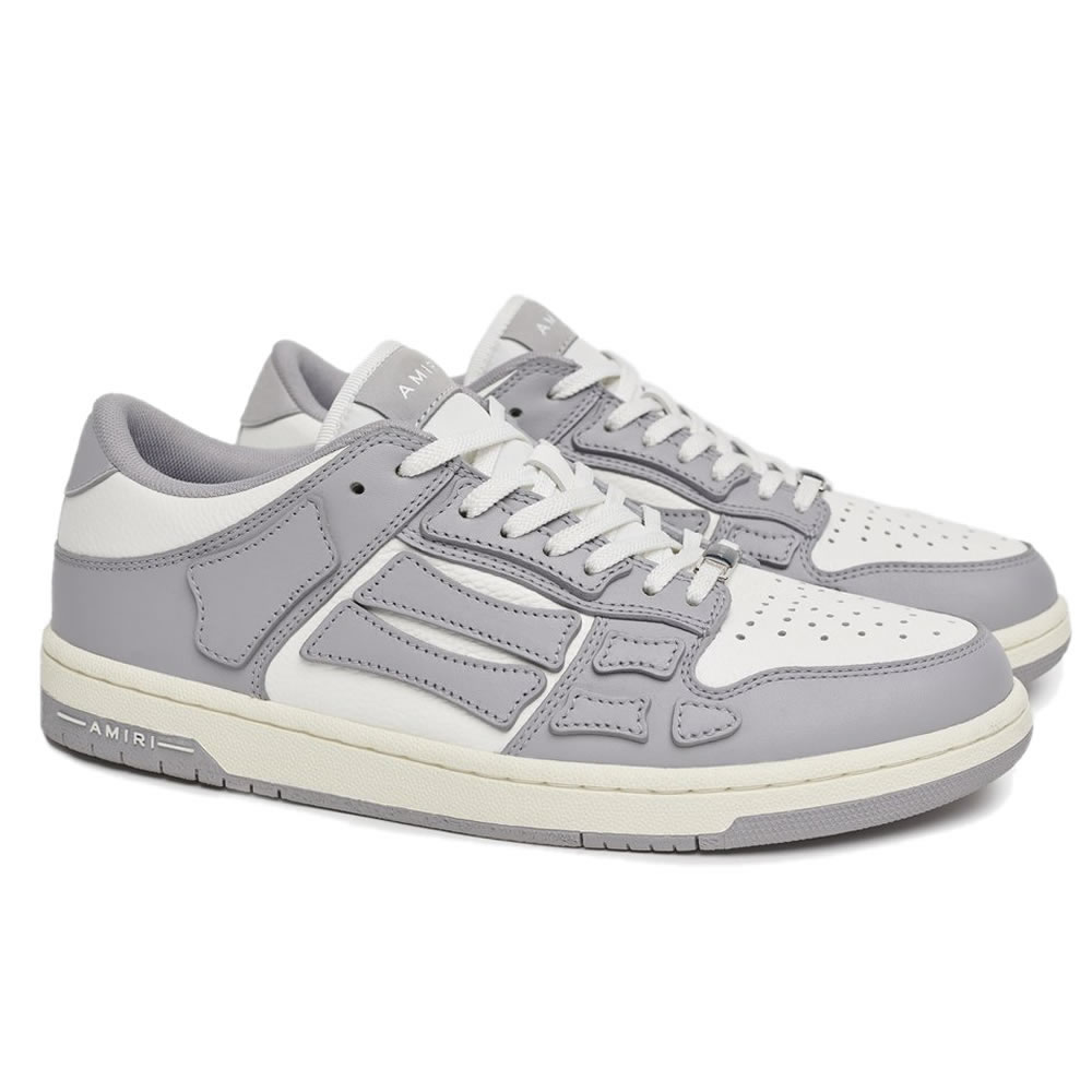 A M I R I Skel Top Low Leather Sneakers Grey White Mfs003 043 (3) - newkick.app