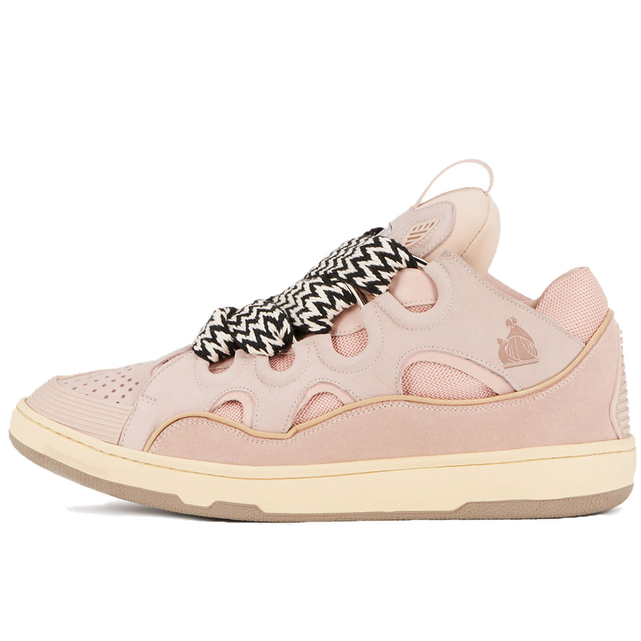 L A N V I N Leather Curb Sneakers Pink Drag A2051 (1) - newkick.app