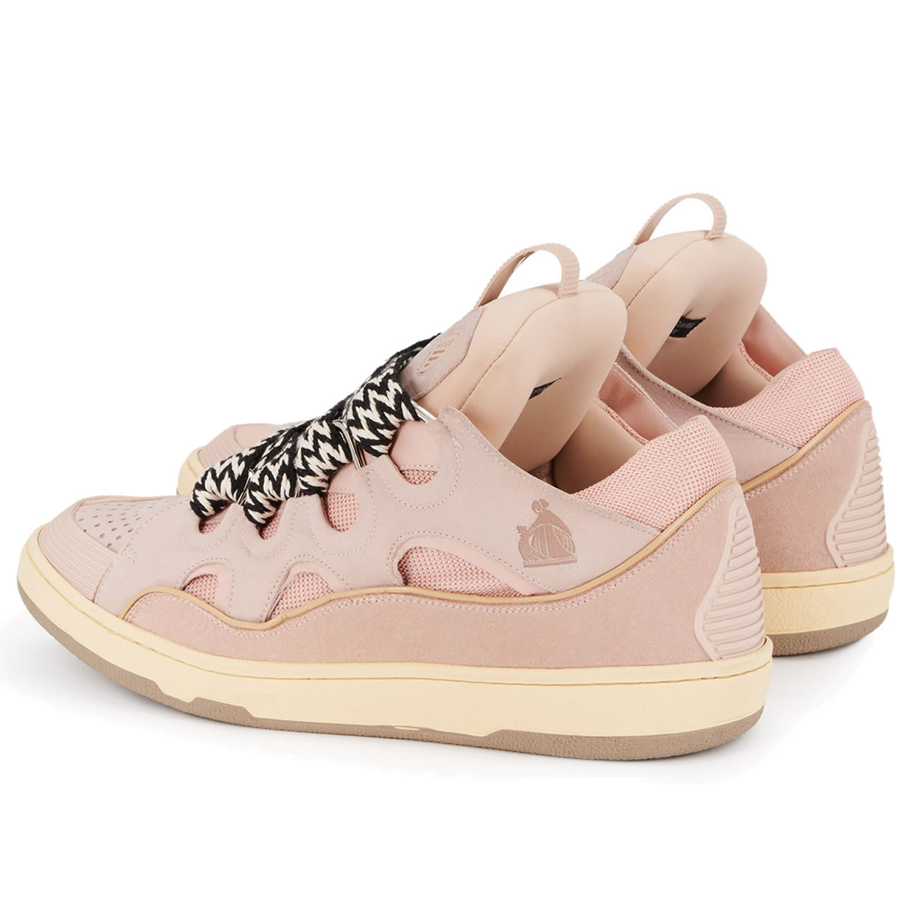 L A N V I N Leather Curb Sneakers Pink Drag A2051 (4) - newkick.app