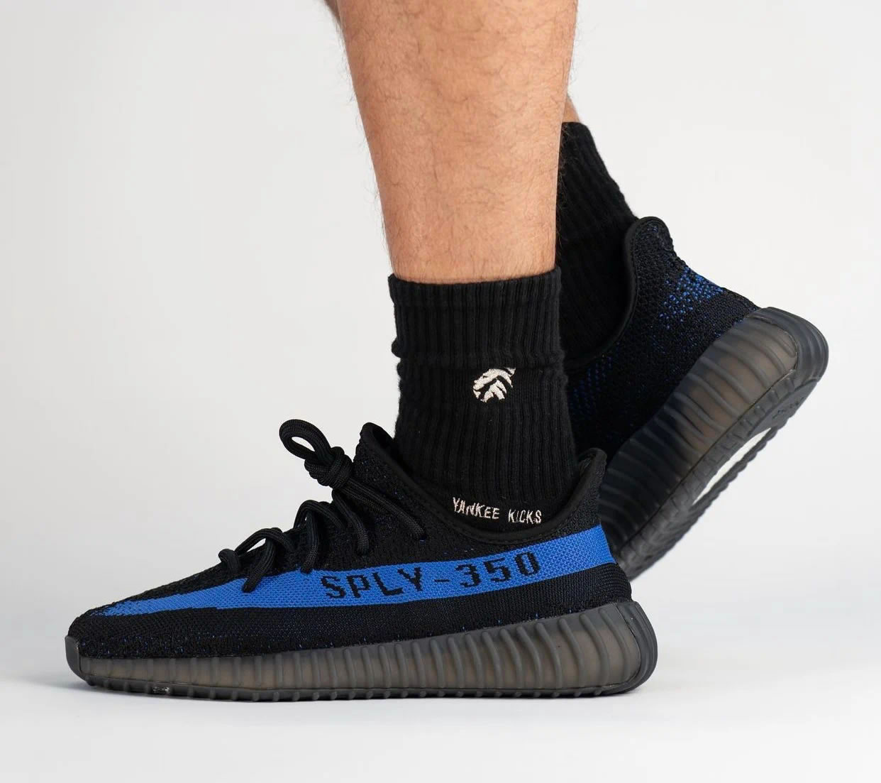 Adidas Yeezy Boost 350 V2 Dazzling Blue Gy7164 On Feet 4 - newkick.app