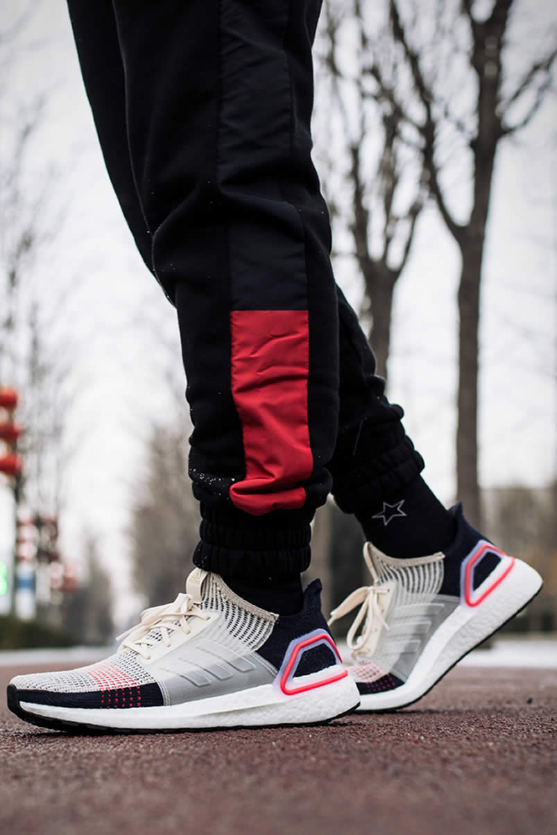 Adidas Ultra Boost 19 Colorways On Feet Active Red Cloud White B37703 (2) - newkick.app