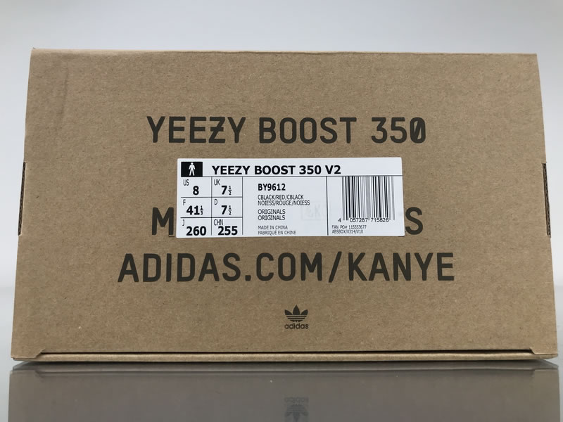 Adidas Yeezy Boost 350 V2 'Black/Red Striped' BY9612