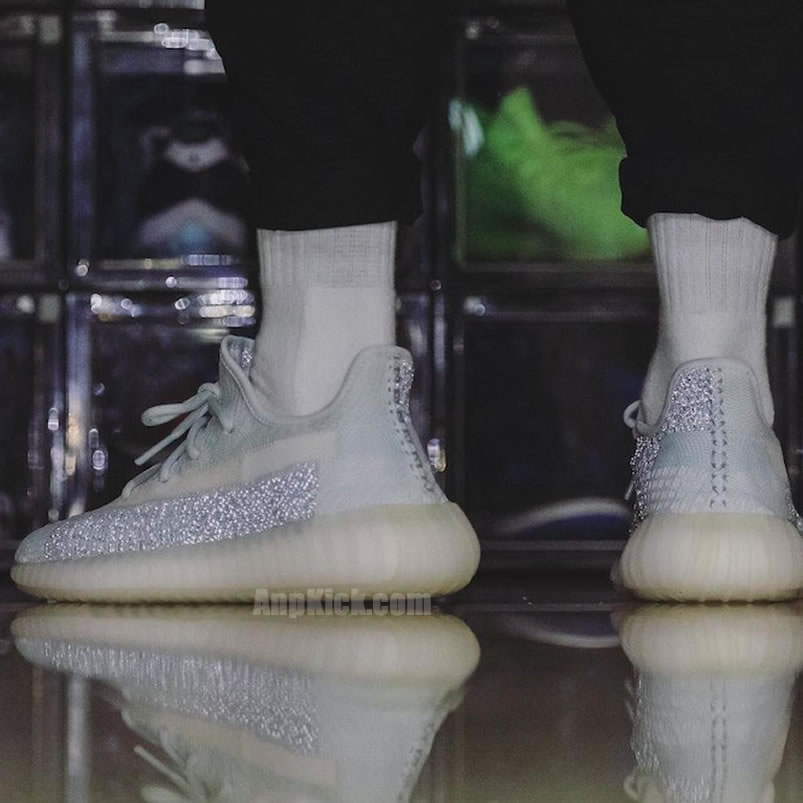 Adidas Yeezy Boost 350 V2 Cloud White On Feet Reflective Release Date Fw5317 (6) - newkick.app