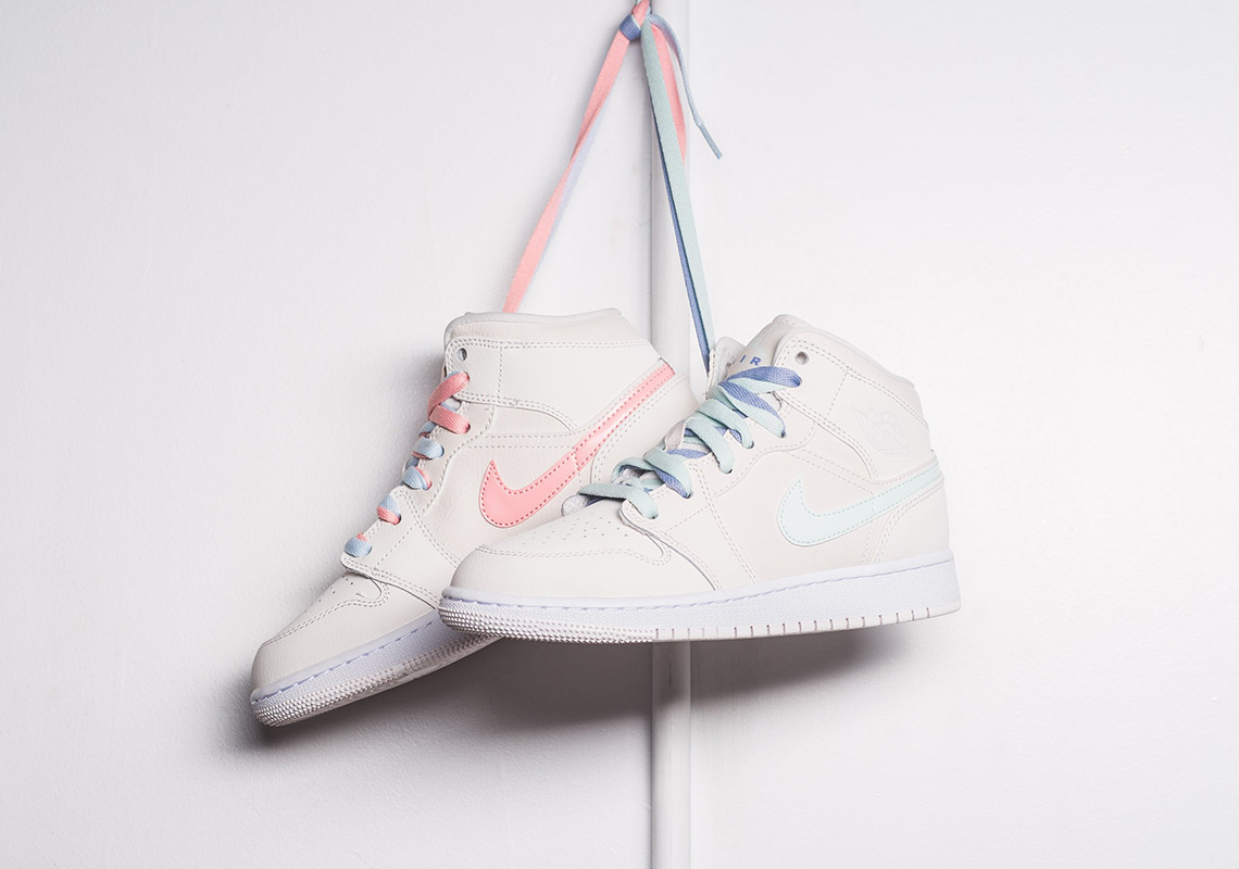 Air Jordan 1 Mid GG Colorful 'Phantom' Womens Shoe Size 555112-035