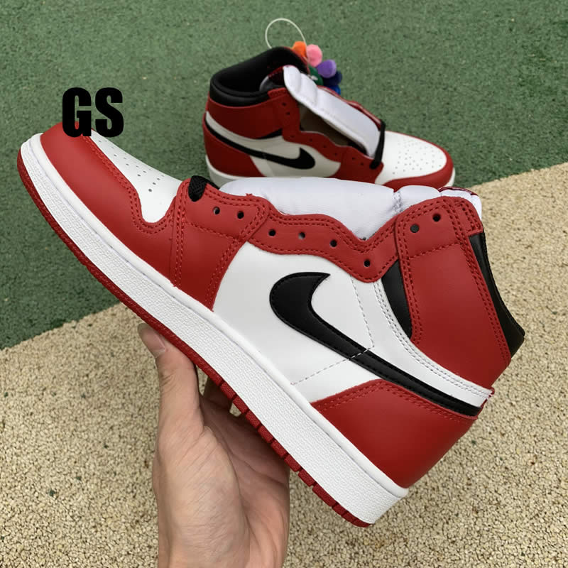 air jordan 1 retro high og 'chicago' red black white gs/womens pics 575441-101