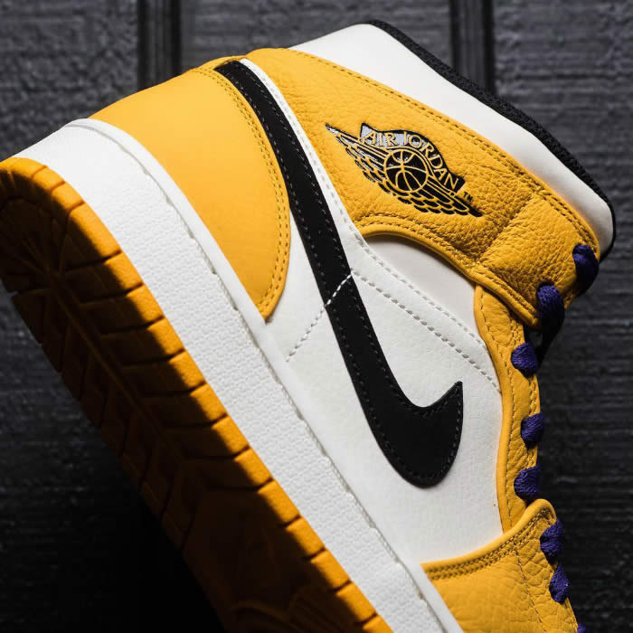 Air Jordan 1 Mid 2019 Lakers Yellow Purple For Sale Release Date 852542 700 (19) - newkick.app