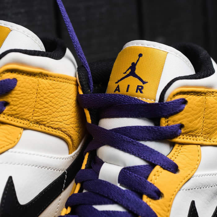 Air Jordan 1 Mid 2019 Lakers Yellow Purple For Sale Release Date 852542 700 (21) - newkick.app