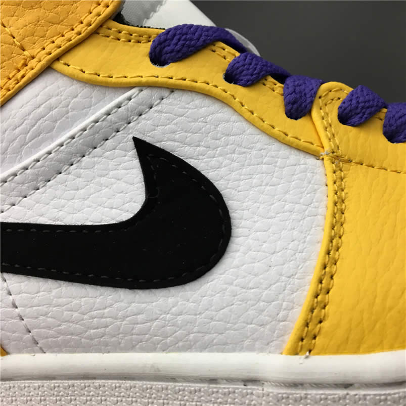 Air Jordan 1 Mid 2019 Lakers Yellow Purple For Sale Release Date 852542 700 (4) - newkick.app