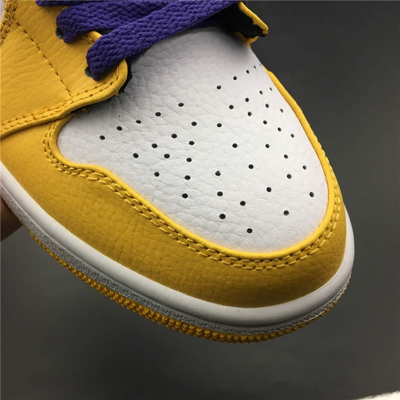 Air Jordan 1 Mid 2019 Lakers Yellow Purple For Sale Release Date 852542 700 (5) - newkick.app