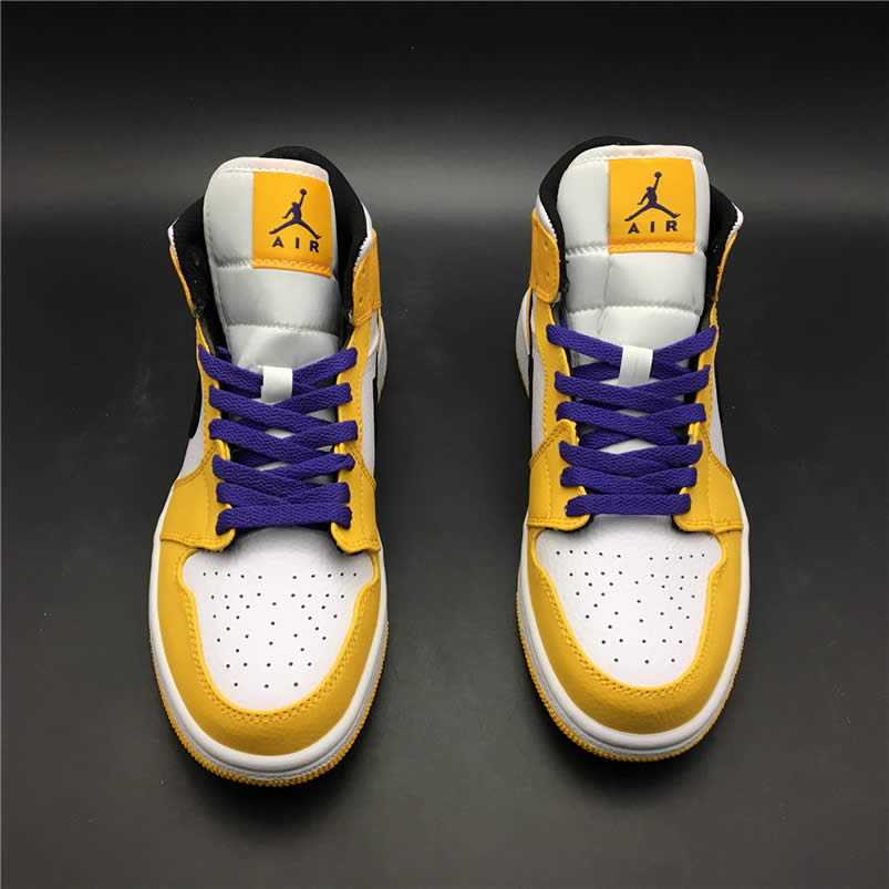 Air Jordan 1 Mid 2019 Lakers Yellow Purple For Sale Release Date 852542 700 (9) - newkick.app