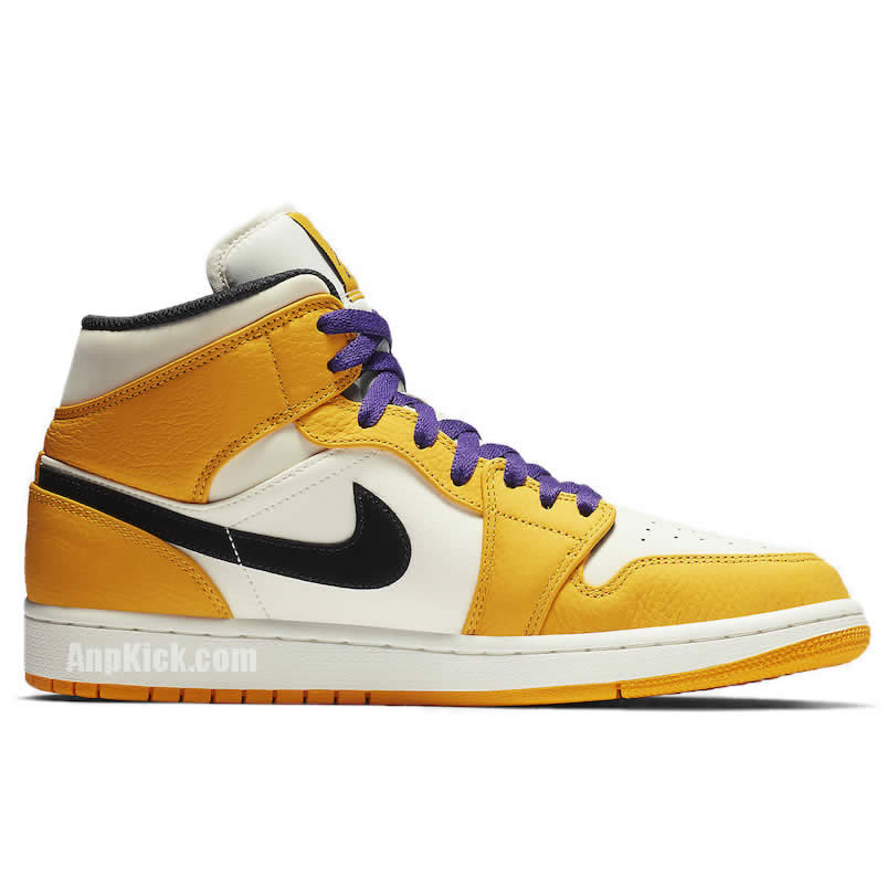 Air Jordan 1 Mid 2019 Lakers Yellow Purple Release Date 852542 700 (2) - newkick.app