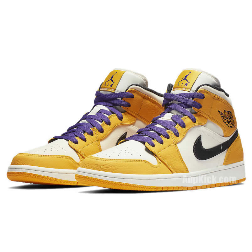 Air Jordan 1 Mid 2019 Lakers Yellow Purple Release Date 852542 700 (3) - newkick.app