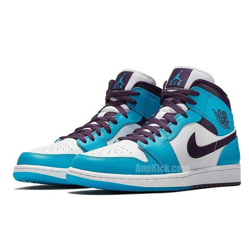 Air Jordan 1 Mid Hornets Blue Lagoon Grand Purple 554724 415 (3) - newkick.app