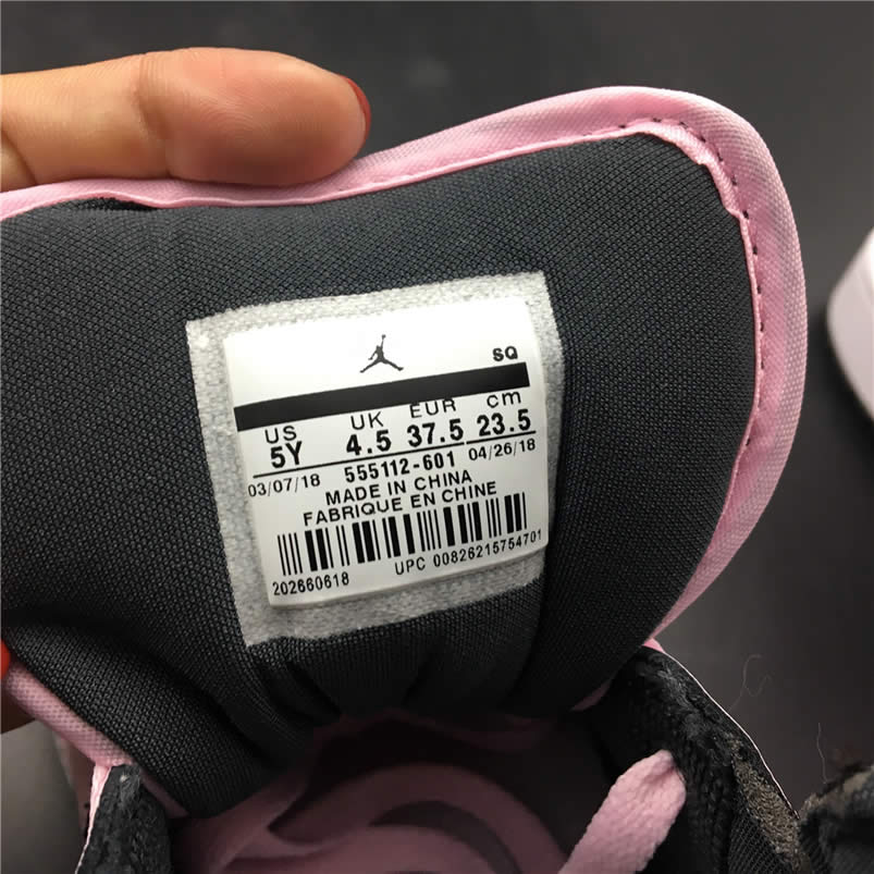 Air Jordan 1 Mid Pink Black White Womens GS Shoes 555112-601 Pics