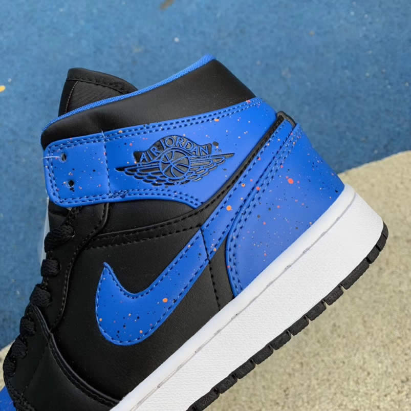 Air Jordan 1 Mid 'Royal Blue' Paint Splatter Shoes 554724-048 Pics