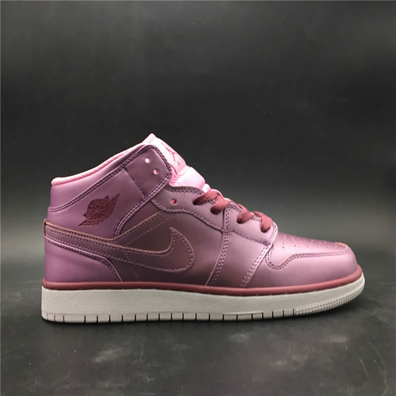 Air Jordan 1 Mid SE 'Pink Rise' AJ1 Kids GS Shoes AV5174-640 Pics