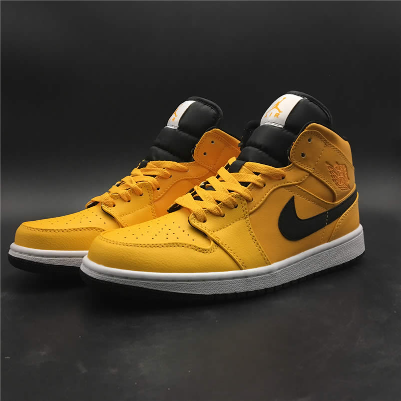 Air Jordan 1 Mid Shoes Taxi Yellow University Gold Aj1 554724 700 (1) - newkick.app