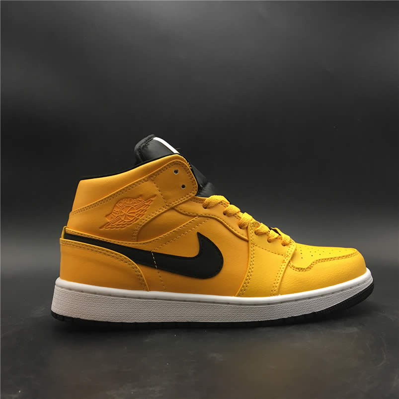 Air Jordan 1 Mid Shoes Taxi Yellow University Gold Aj1 554724 700 (11) - newkick.app