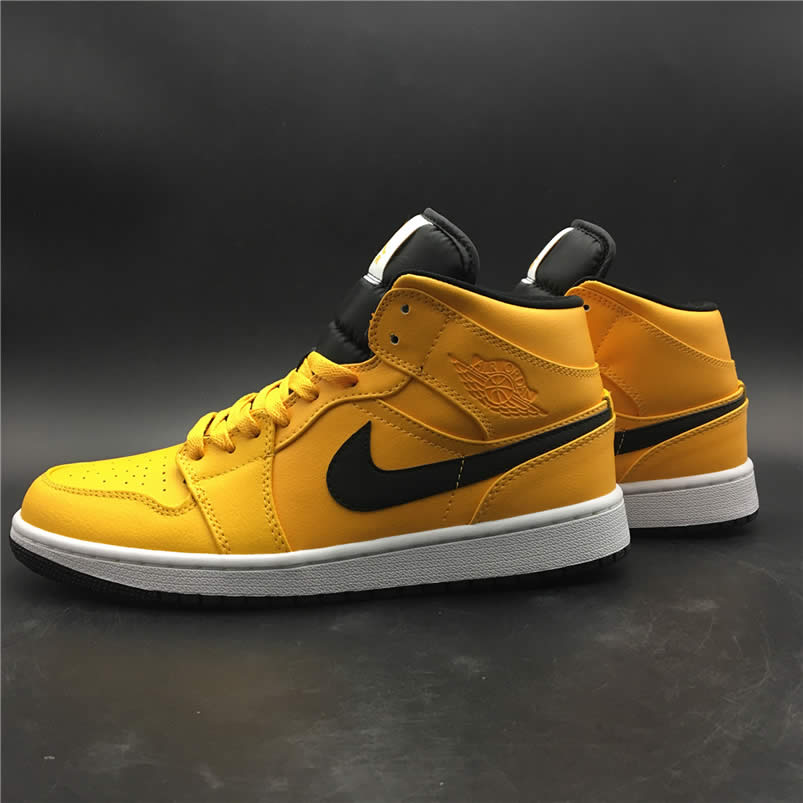 Air Jordan 1 Mid Shoes Taxi Yellow University Gold Aj1 554724 700 (2) - newkick.app