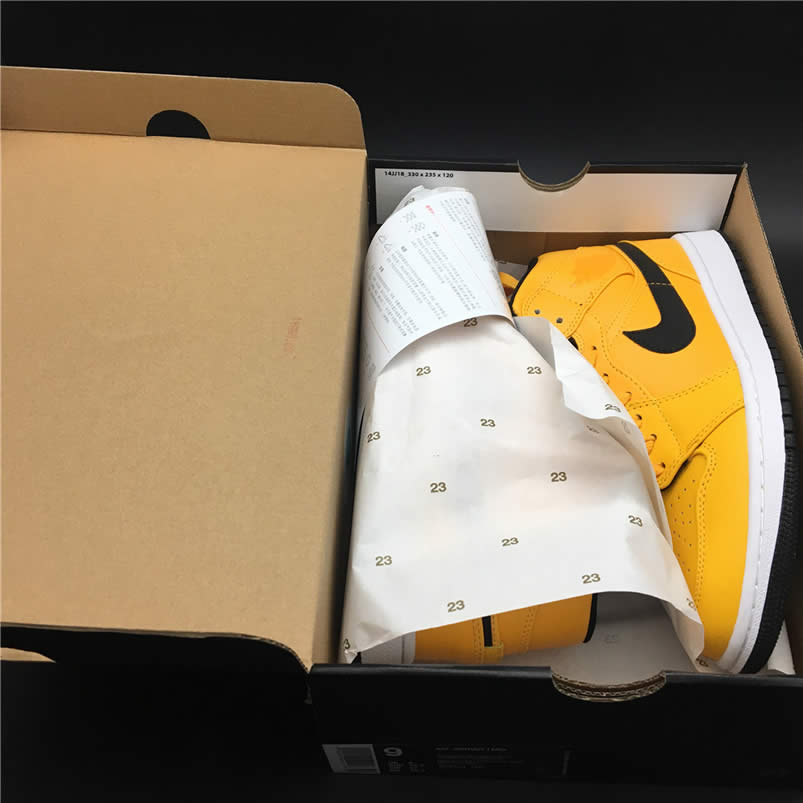 Air Jordan 1 Mid Shoes Taxi Yellow University Gold Aj1 554724 700 (7) - newkick.app