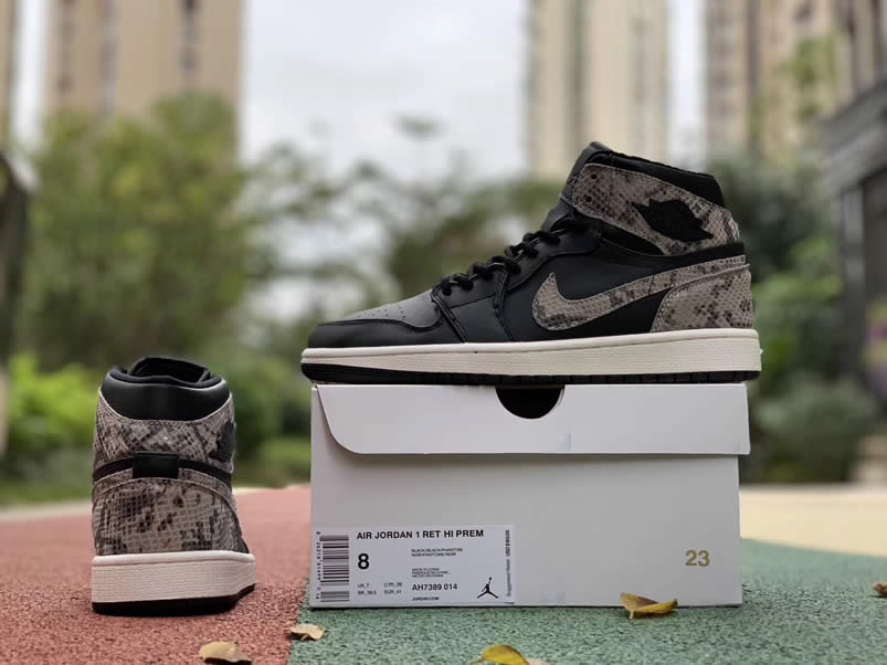 Air Jordan 1 Retro High 'Snakeskin' Black Shoes AH7389-004 Pics