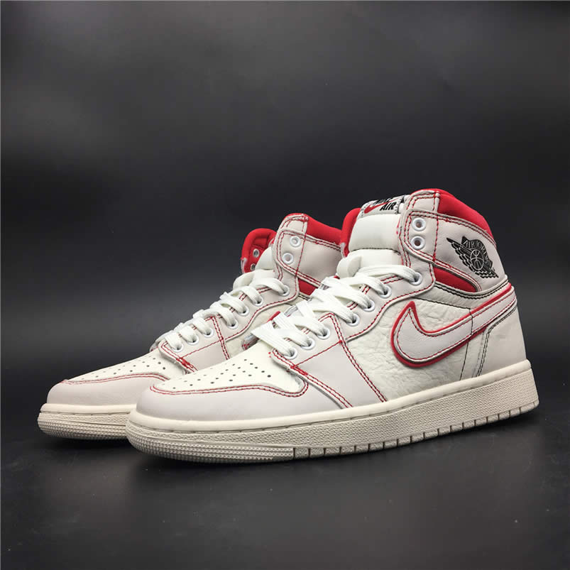 Air Jordan Retro 1 Retro High Og Sail Black Phantom Shoes University Red 555088 160 (1) - newkick.app