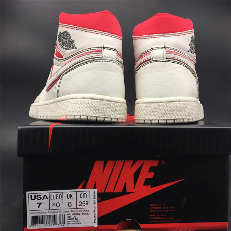 Air Jordan Retro 1 Retro High Og Sail Black Phantom Shoes University Red 555088 160 (5) - newkick.app