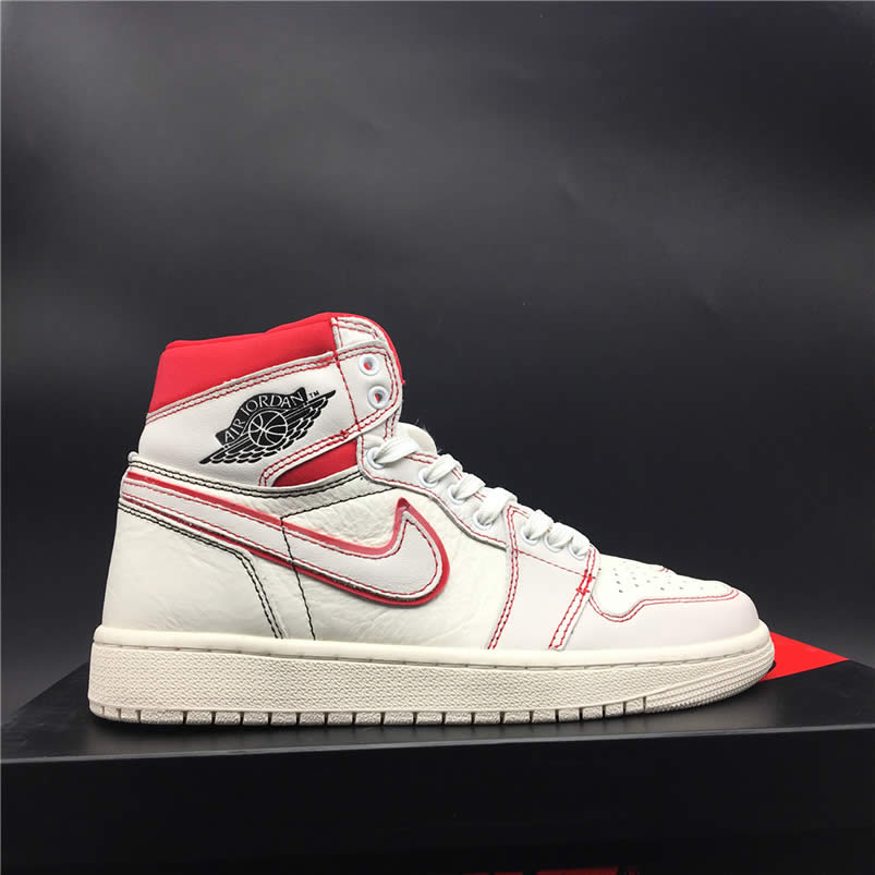 Air Jordan Retro 1 Retro High Og Sail Black Phantom Shoes University Red 555088 160 (6) - newkick.app