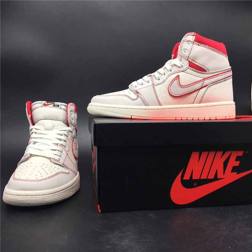 Air Jordan Retro 1 Retro High Og Sail Black Phantom Shoes University Red 555088 160 (8) - newkick.app