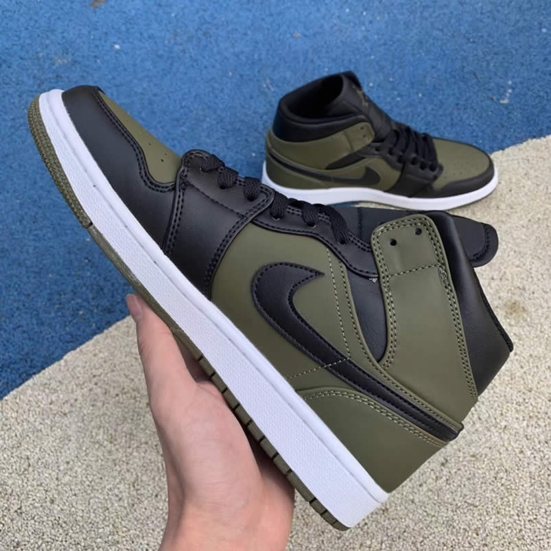 Nike Air Jordan 1 Mid 'Dark Olive Canvas' Release Date 554724-301 Pics