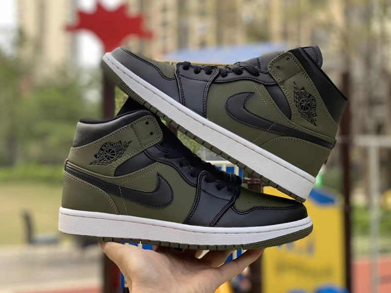 Nike Air Jordan 1 Mid 'Dark Olive Canvas' Release Date 554724-301 Pics