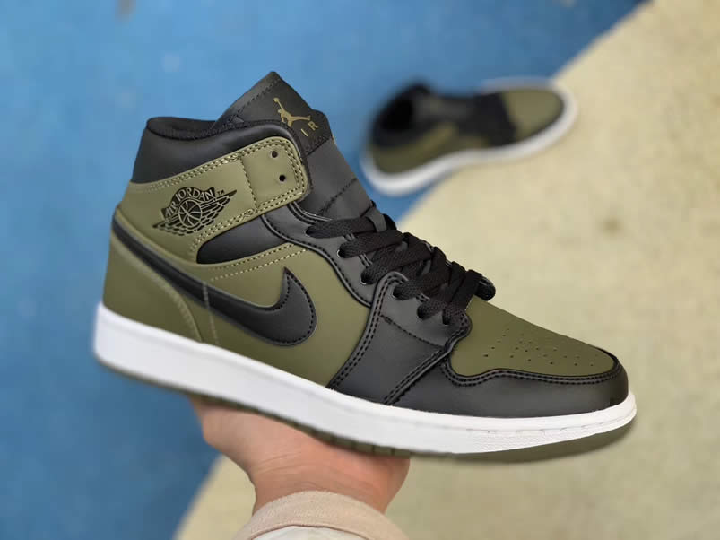 Nike Air Jordan 1 Mid 'Dark Olive Canvas' Release Date 554724-301 Pics