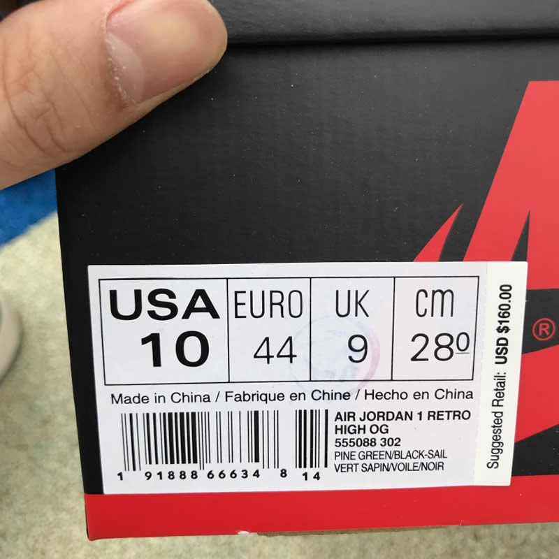 pine green new air jordan 1 high og shoes 555088-302 release date detail image