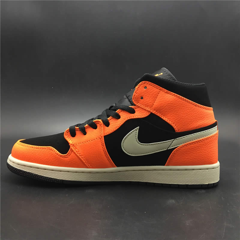 shattered backboard air jordan 1 mid black orange peel 554724-062 pics