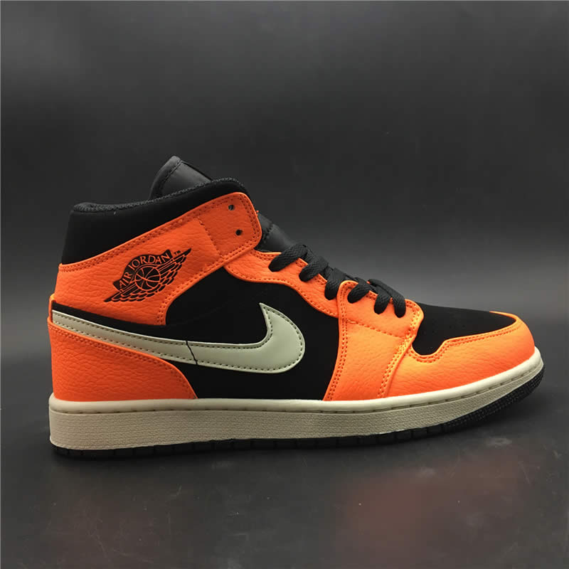 shattered backboard air jordan 1 mid black orange peel 554724-062 pics