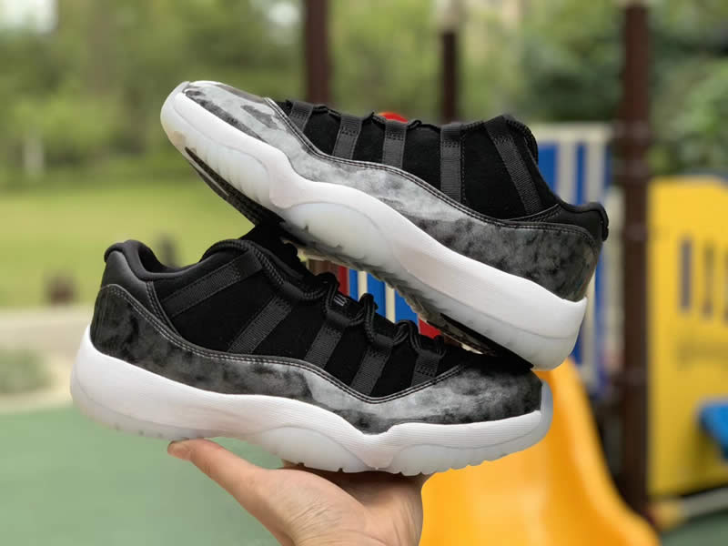 air jordan 11 low barons black on feet grade school for sale 528895-010 pics