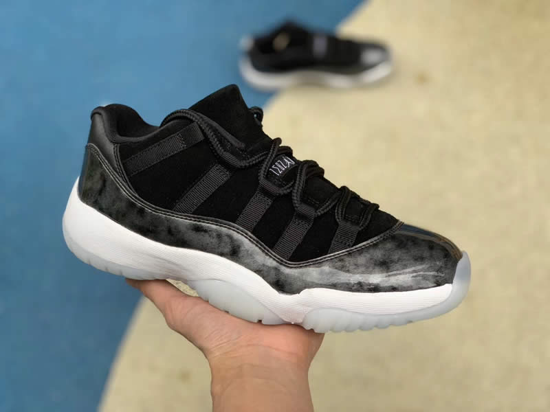 air jordan 11 low barons black on feet grade school for sale 528895-010 pics