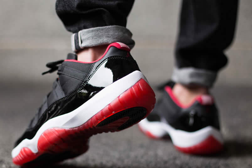 Air Jordan 11 Low 'Bred' On Feet AJ11 Black Red 528895-012