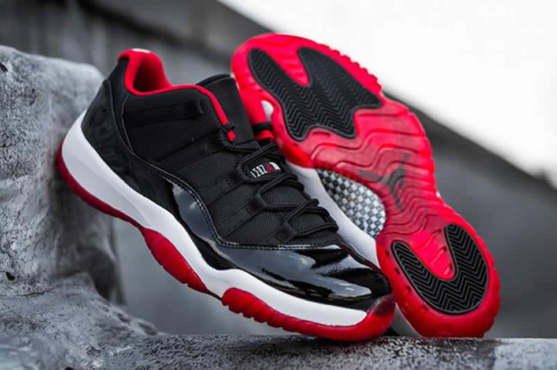 Air Jordan 11 Low 'Bred' On Feet For Sale Black Red Price 528895-012 Pics