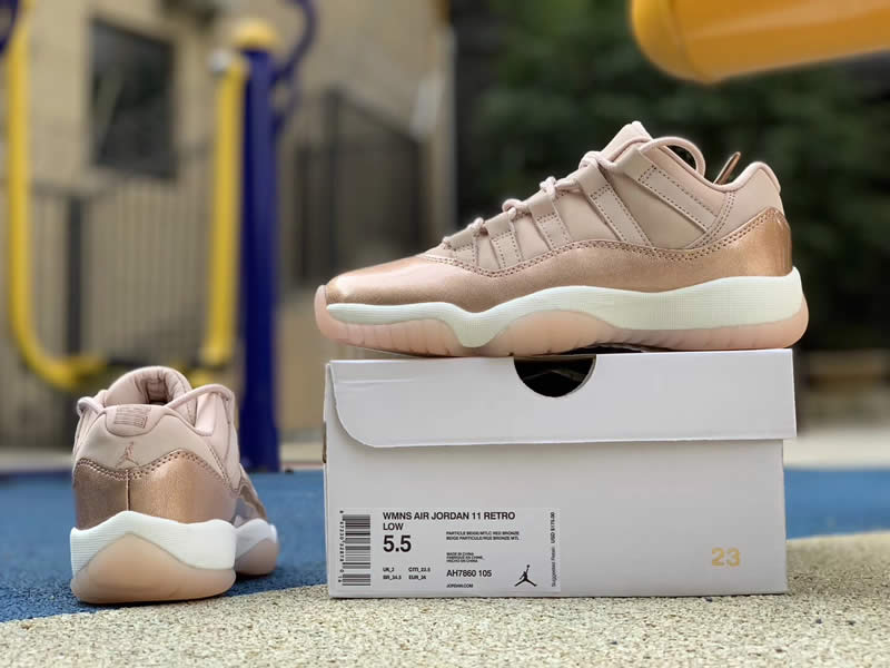 air jordan 11 low metallic red bronze rose gold price release date ah7860-105 detail pictures